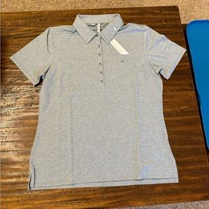 NWT! Travis Mathew Size L Featherweight Polo - Heather North Atlantic